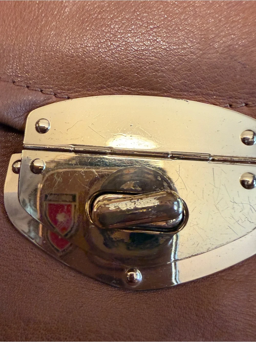 Classic Massimo Dutti Tan Leather Satchel Handbag / purse .